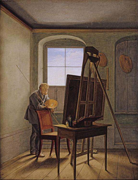 Friedrich in his Studio (mk10), Georg Friedrich Kersting